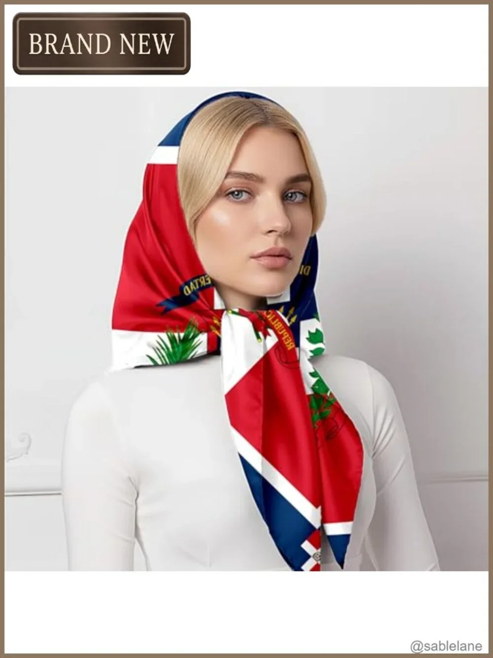Large Square Satin Silk Scarf, Polyester Hair Wrap Bandana, Head Scarf